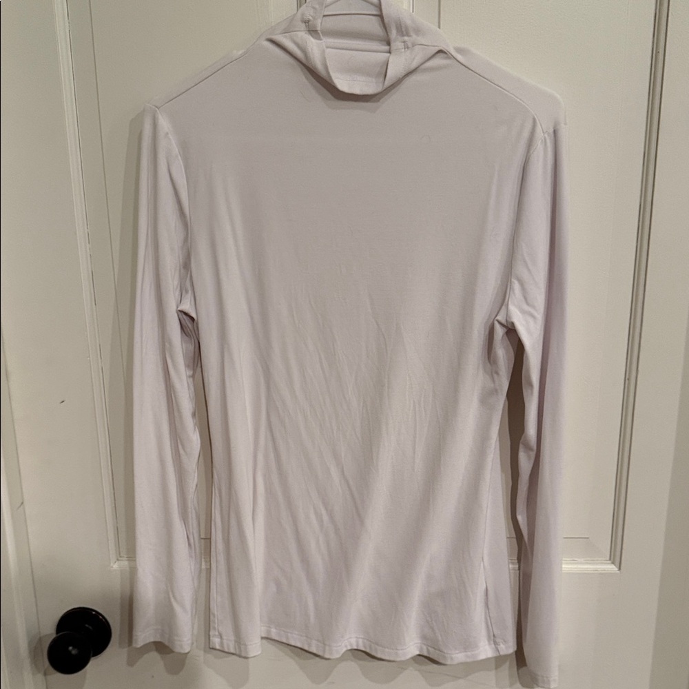White Long Sleeve Turtleneck Top